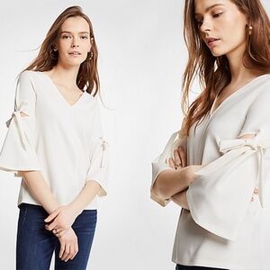 Ann Taylor Bow Sleeve Top.  Small